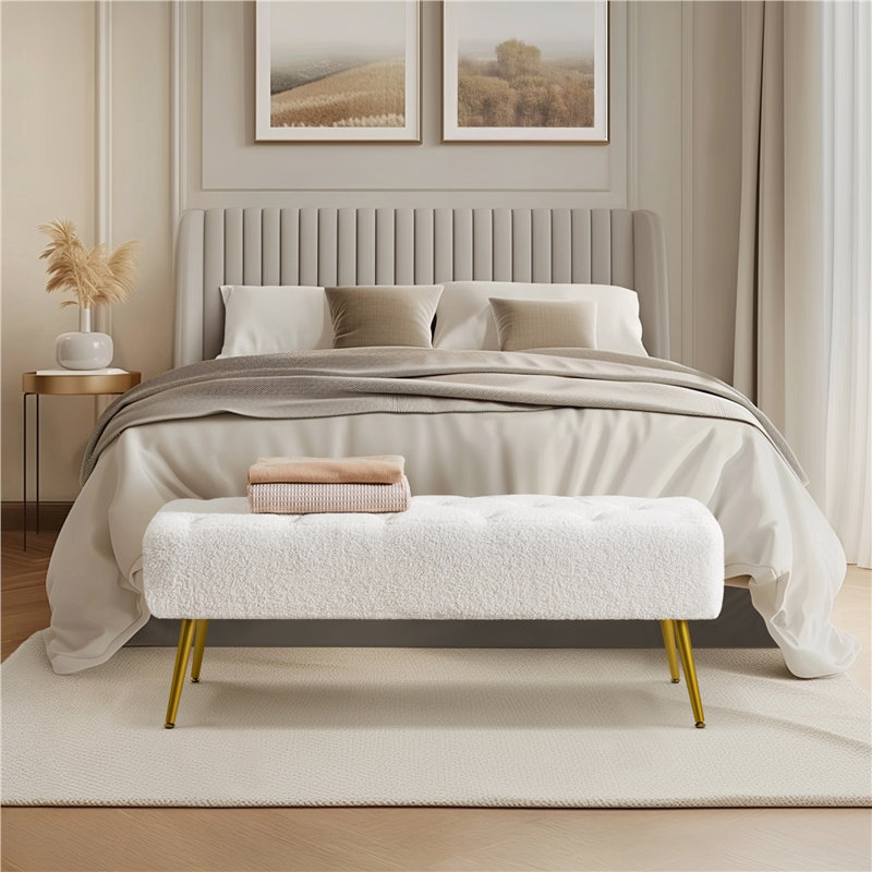 Banc de chambre rembourré Italee, Ivoire ivoire