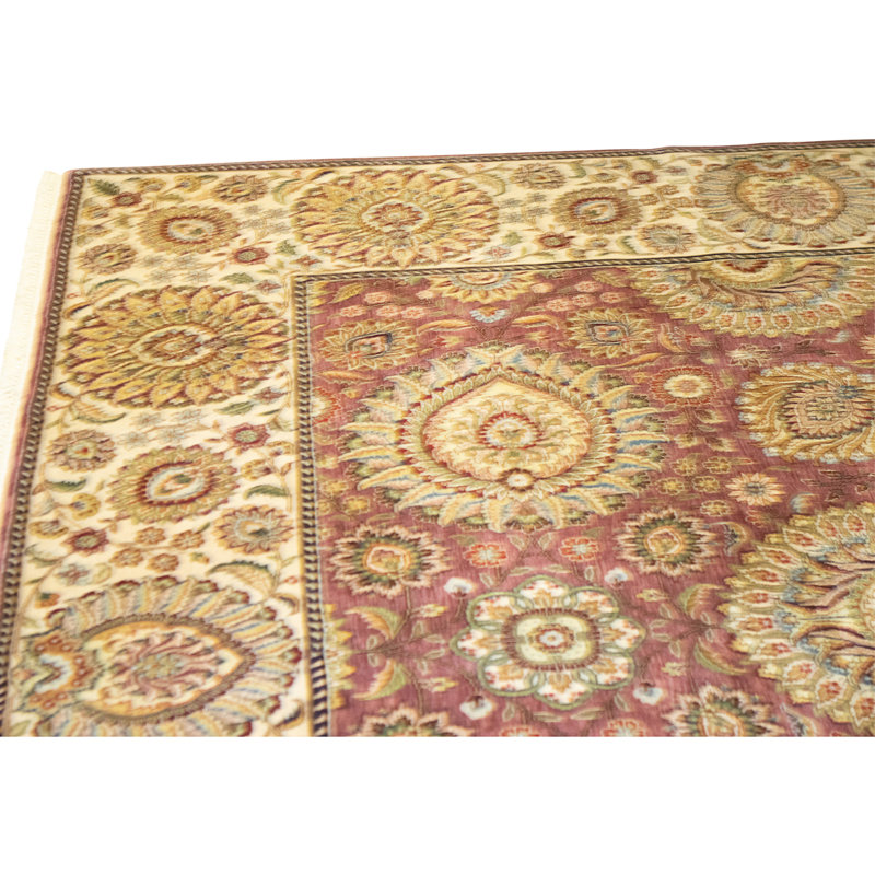 Tapis rectangulaire en laine noué à la main
