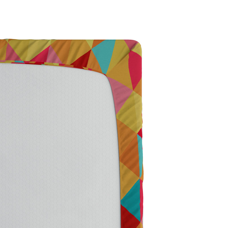 Microfiber Geometric Fitted Sheet, Queen Fitted Sheet