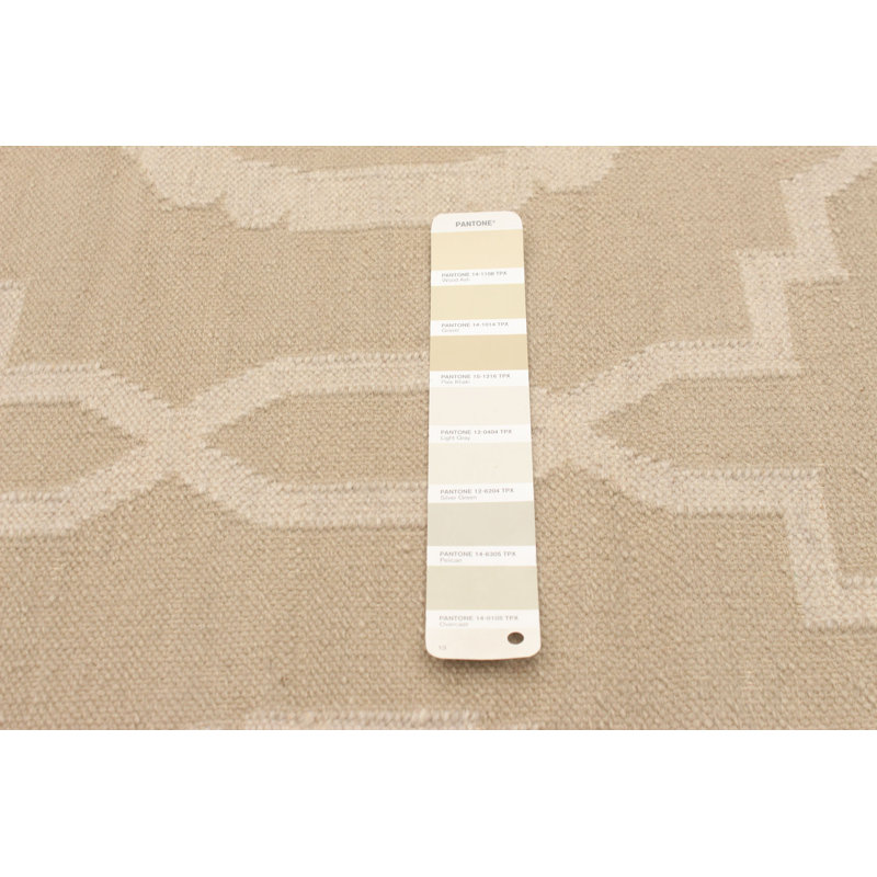 Tapis kaki en laine à tissage plat Evah