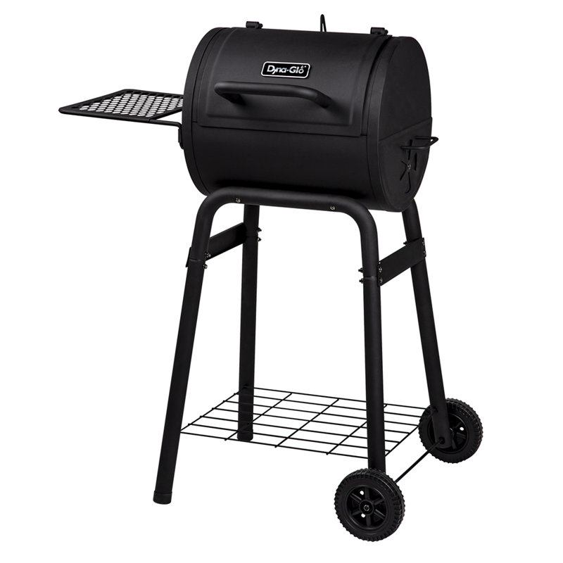 Dyna-Glo 33.5"" Barrel Charcoal Grill with Side Shelves