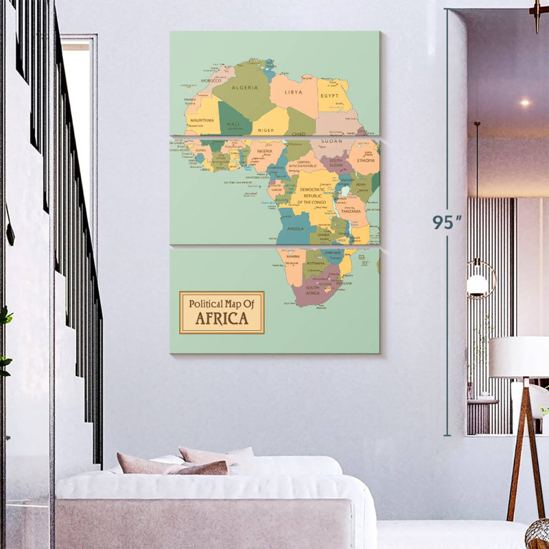 Carte politique de l'Aliaz en Afrique, H 74 po x l 48 po