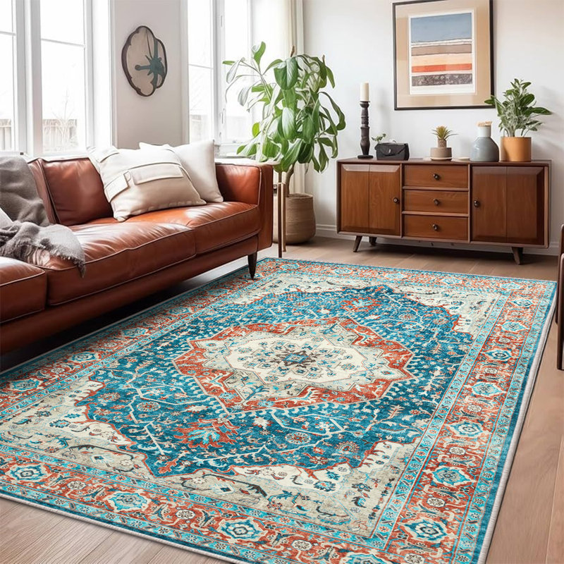 Atilio Vintage Look Shag Area Rug, Rectangle 40 x 60 cm