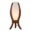Lampe de bureau en bois de noyer et verre givré