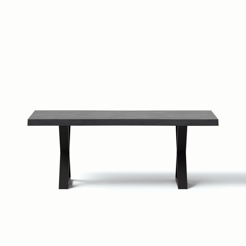 Brooks X Base Dining Table, Ebonized, 29.75"H x 92"L x 40"W, Black