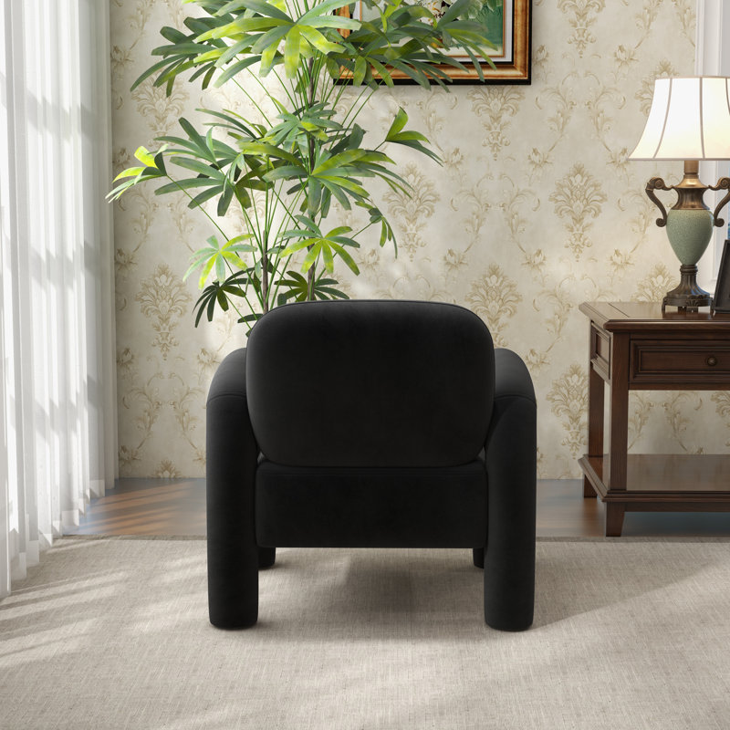 Velvet Armchair, Black