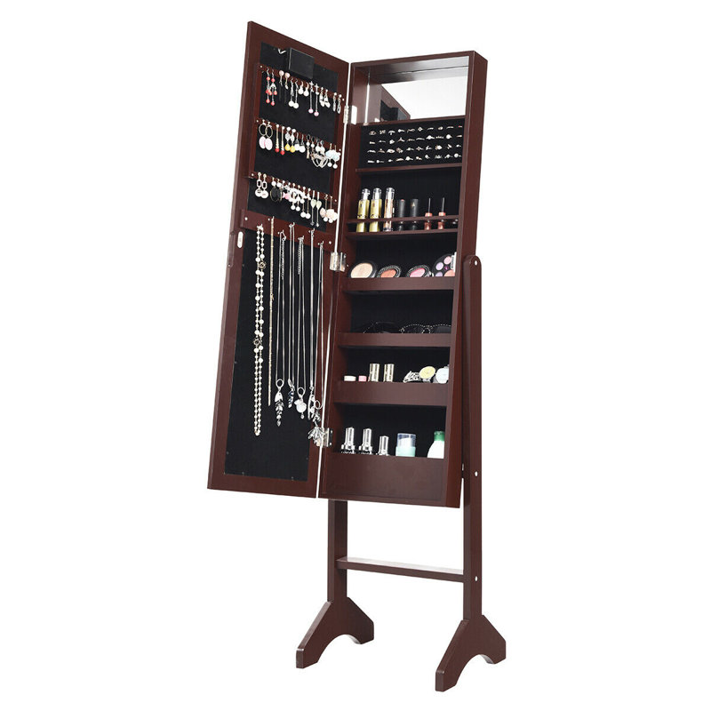 Bowen 14'' Wide Freestanding Jewelry Armoire, Brown
