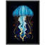 «Blue Jellyfish Marine Animals», impression nautique moderne, affiche encadrée rustique-109747527-109747526