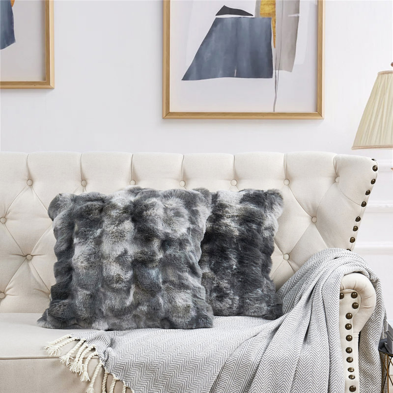 Abstract Black Square Throw Pillow Cover