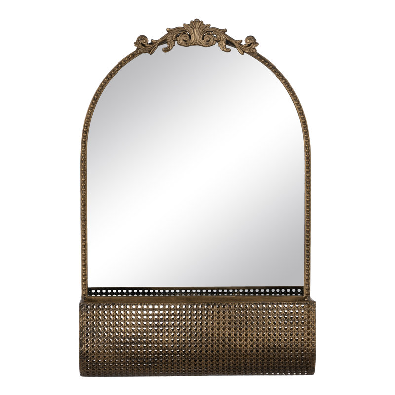 Metal Arch Mirror with Shelves