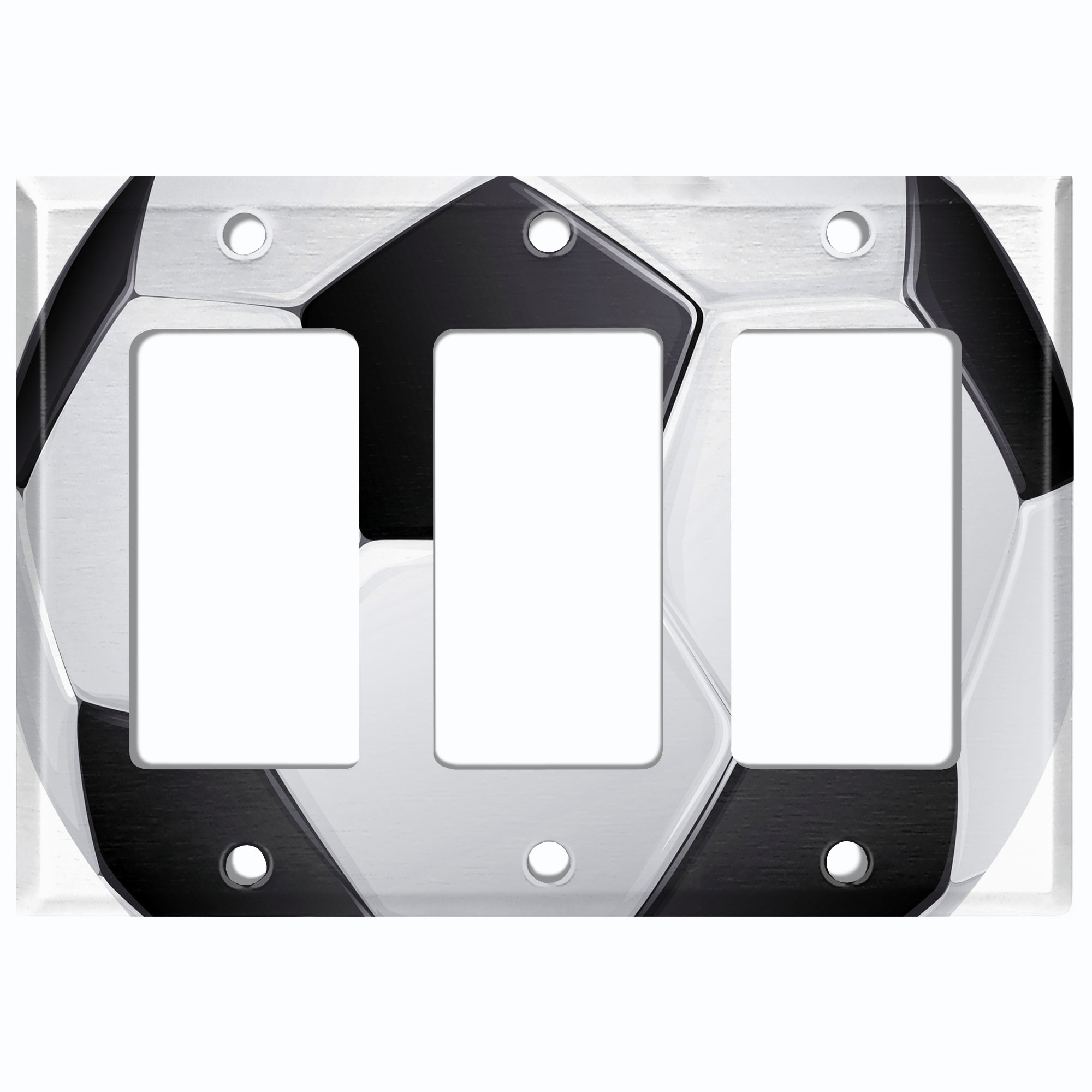 WorldAcc Metal Light Switch Plate Outlet Cover (Football - Single