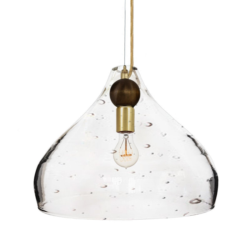 Earth 1 - Light Pendant, Clear, Brass Braided