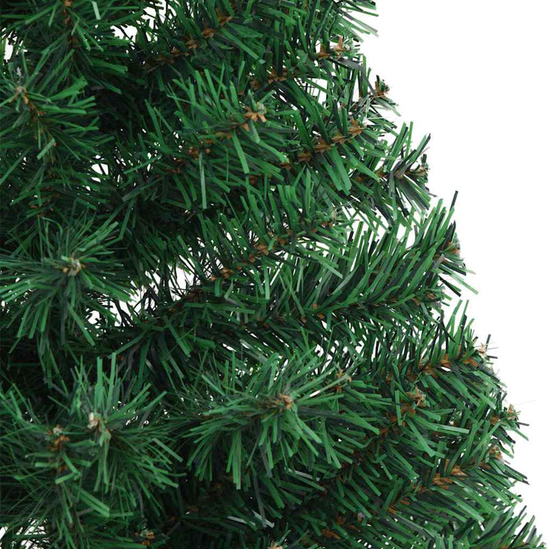  Artificial Pre-lit Christmas Tree PVC, 3.94' H, Green/Black