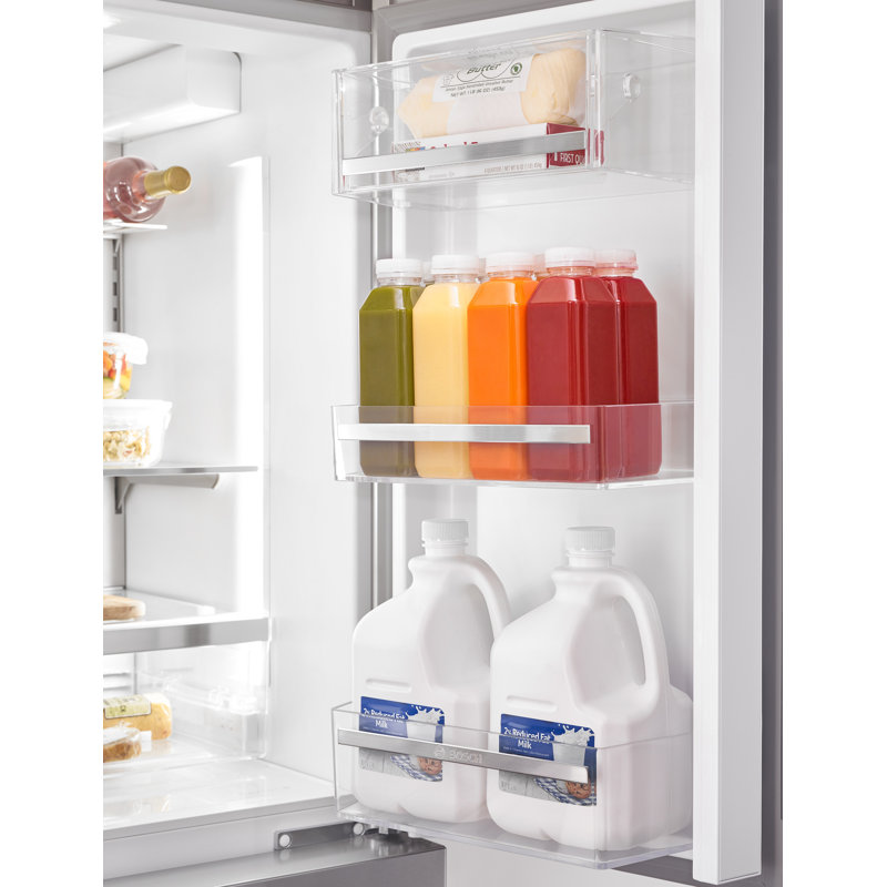 Bosch - 800 Series 36-Inch Smart 3-Door Counter-Depth Refrigerator With Recessed Handles, Anti-Fingerprint Exterior, Internal Water, Home Connect