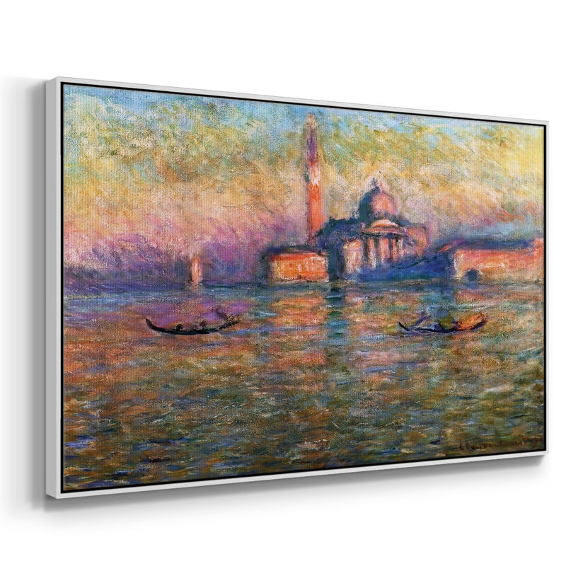 San Giorgio Maggior, 1908 04, reproduction d'art sur toile, H 27 po x l 41 po x P 2 po, Blanc