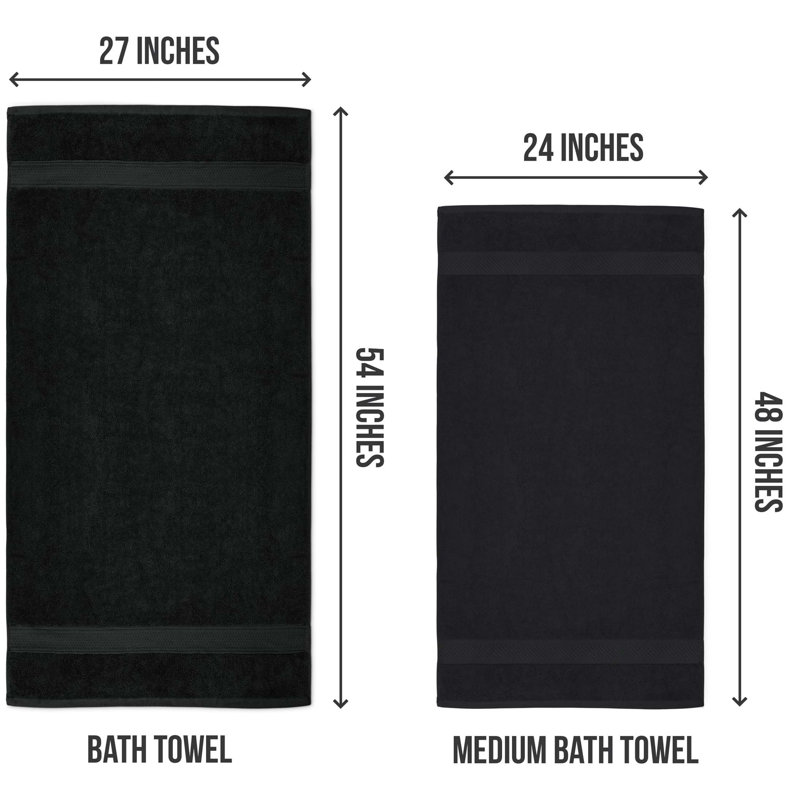 100% Cotton Bath Towel, Black