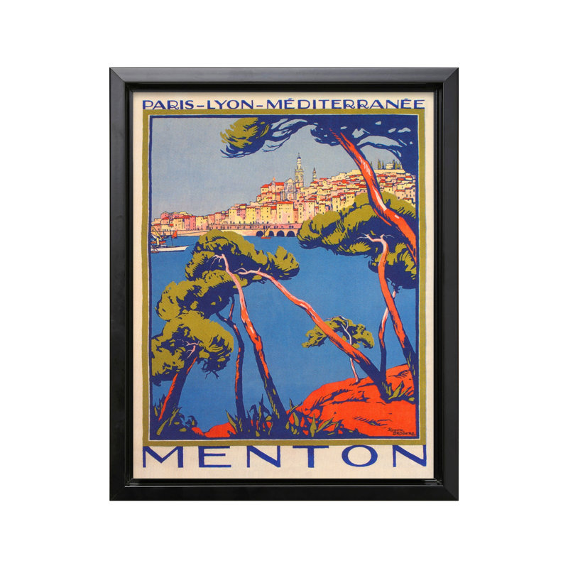 Menton, France, Cadre noir, Canevas, H 18 po x l 24 po