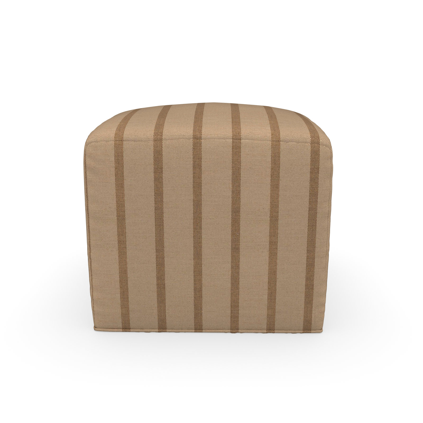 Praia Sunbrella® Patio Ottoman, 18" H x 18" W x 18" D, Unwind Driftwood Striped Sunbrella®
