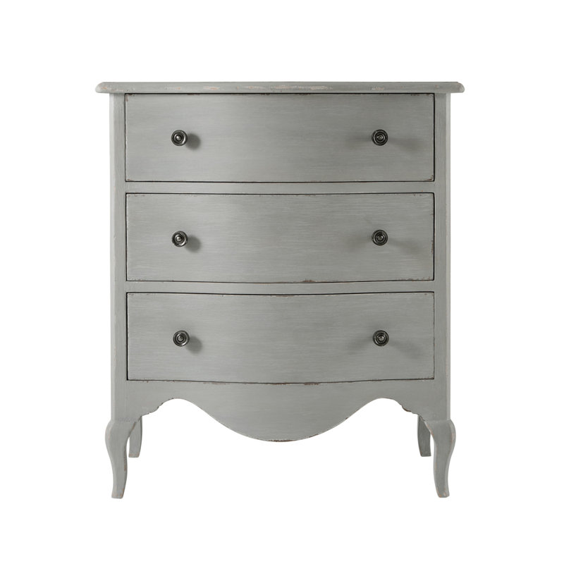 Tavel 3 - Drawer Solid Wood Nightstand, Elsa