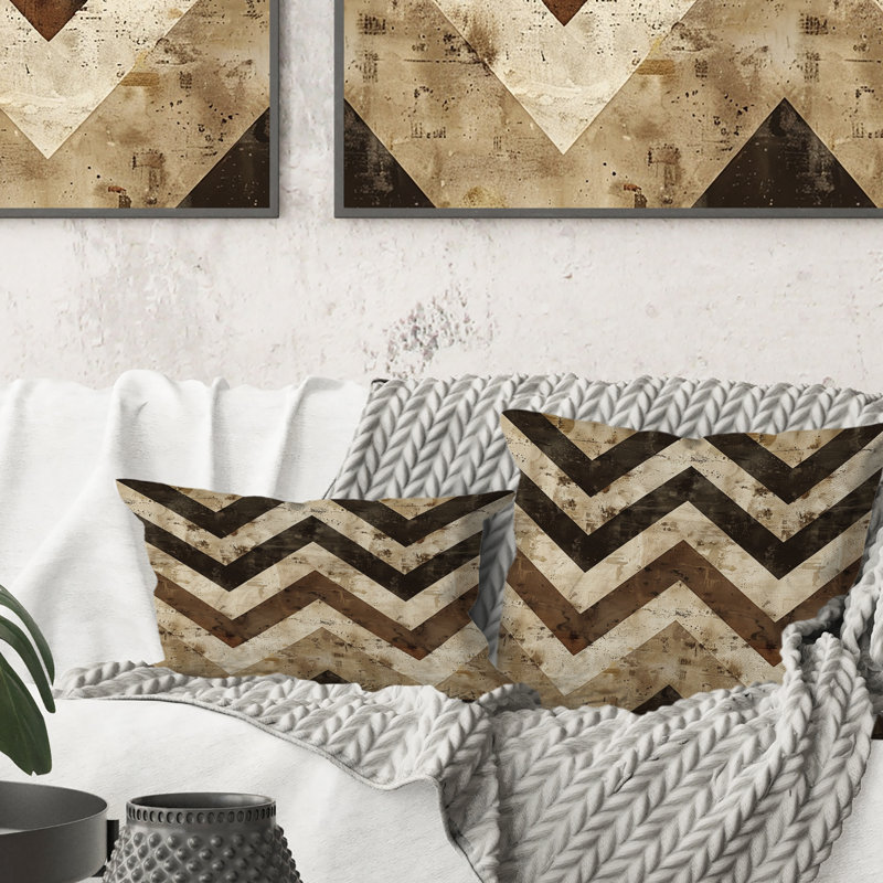 Coussin décoratif Chevron Delight II - Glam, H 16 po x l 16 po