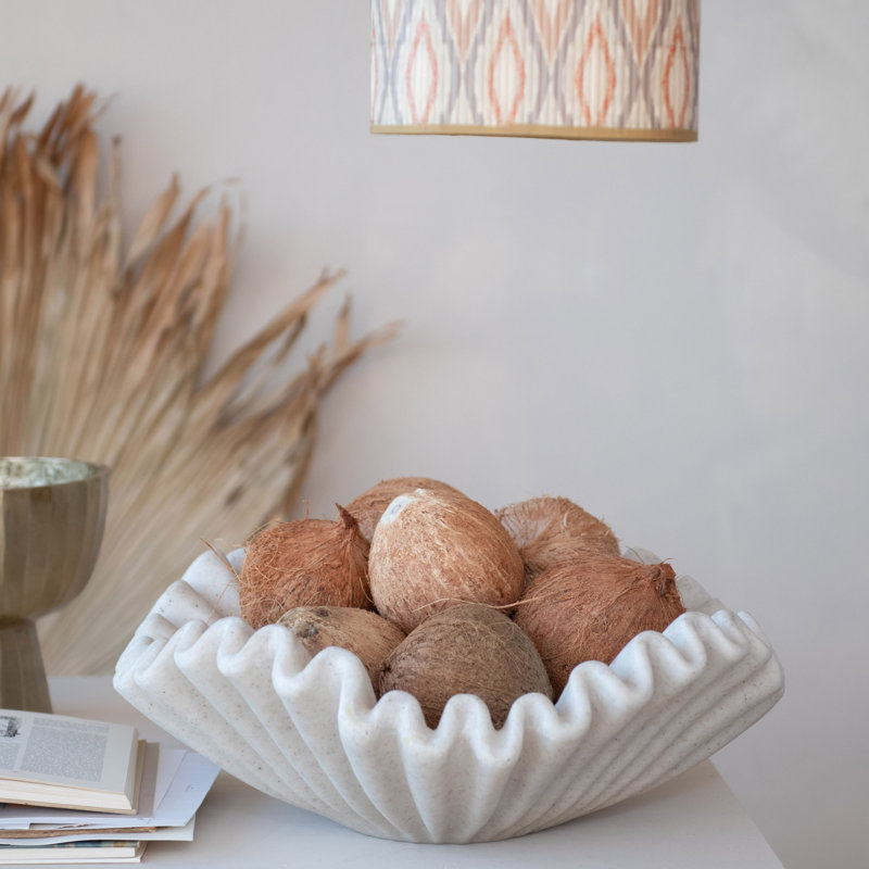 Chic Ruffle Stone-Finish Bowl