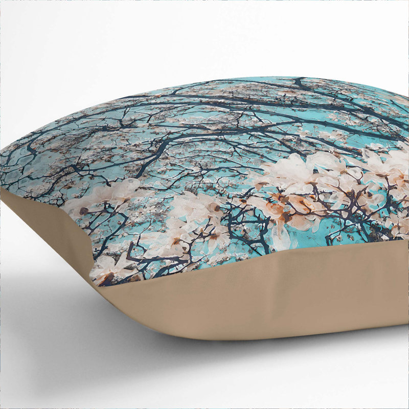 Floral Square Throw Cushion, Stone, 55cm H x 55cm W x 20cm D