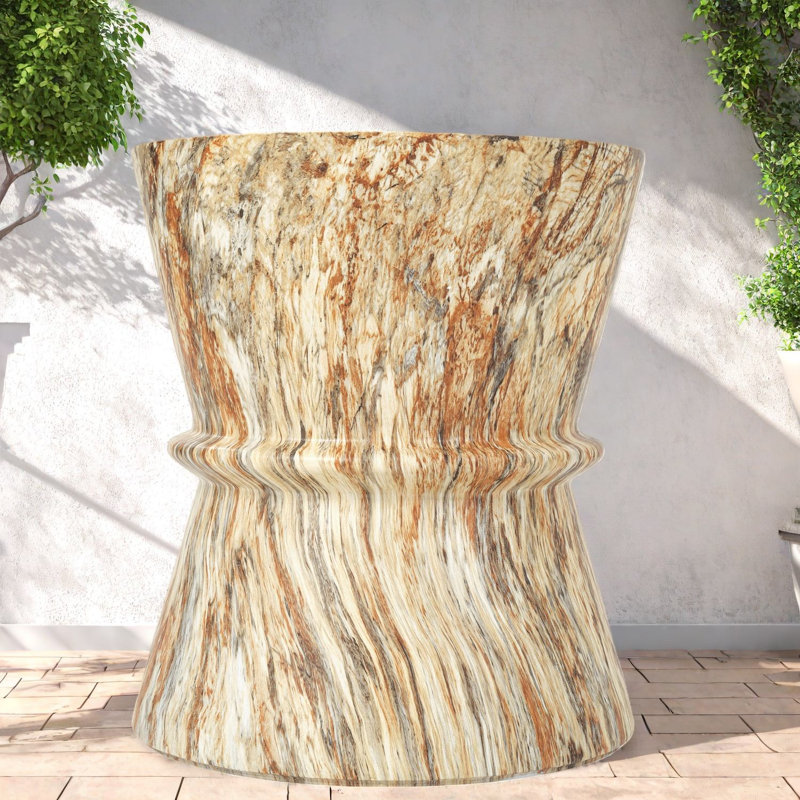 Portable Patio Tables, Mgo Concrete Modern Hourglass For Garden Home
