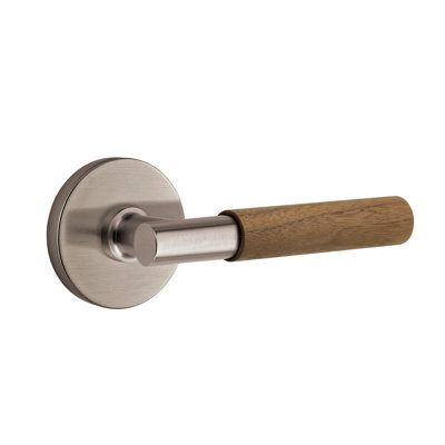 Ensemble de leviers d'intimité Emtek Select avec rosette à disque et tige en T, poignée en noyer foncé (CF)