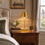 1-Light Gold Metal Table Lamp – 5W Wireless Dimmable Bedside Lamp for Bedroom