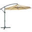 Ensemble de parasol d'extérieur en acier avec base ronde 4 pièces - Orange brûlé-2067548284