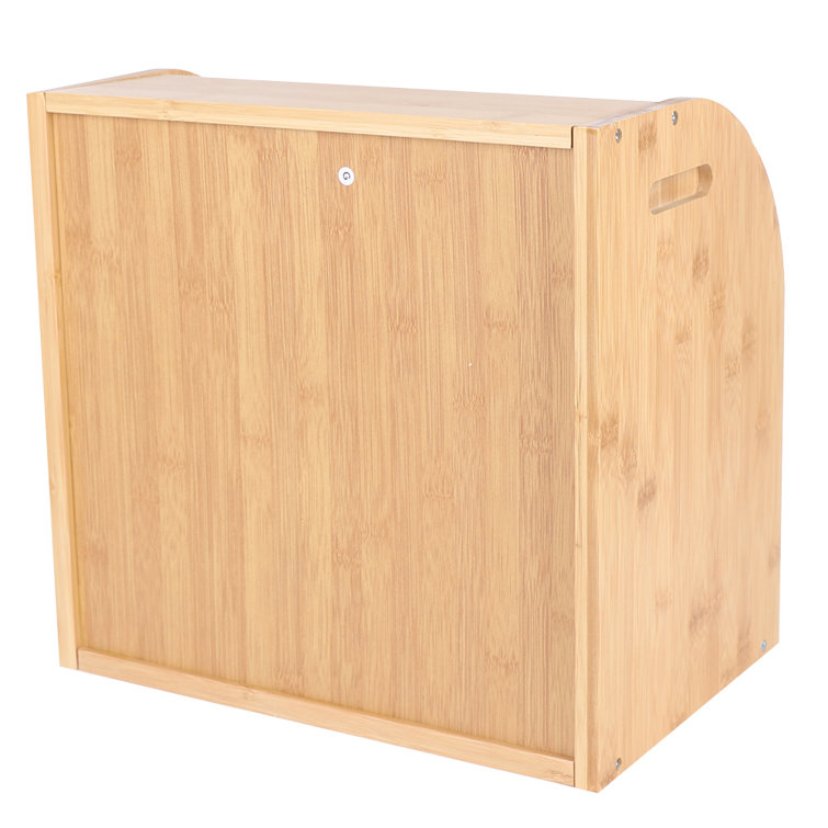 Bamboo Two-Layer Bread Box Prep & Savour Color: Oak