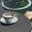 Ebern Designs Geometric Fitted Round Tablecloth Dark Grey White-424084801