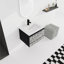 Meuble-lavabo mural 24 po avec lavabo en céramique et porte d'armoire à fermeture en douceur, ensemble KD-1709402191