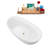 60" Streamline Soaking Glossy White Freestanding Tub and Tray With Internal Drain-101413151