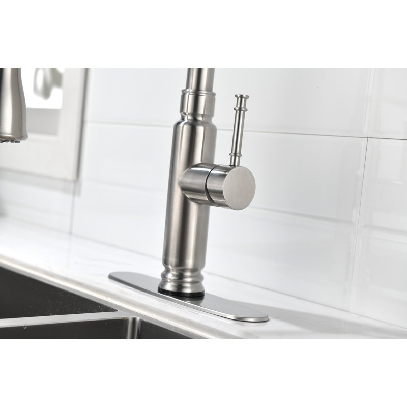 Robinet de cuisine tactile avec douchette extractible, Nickel brossé