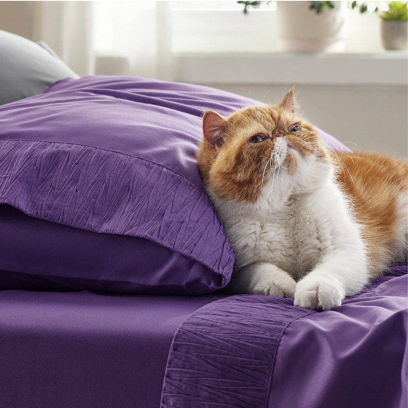 Bedsure Polyester Microfiber Sheet Set Hotel Luxury Sheets, Easy Care Cooling Bed Sheet Set 84GSM(65" x 99")GentleSoft™️