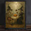 «Black», encadré noir, Halloween, squelette, sorcières, thé, art mural rétro, impressions de style universitaire foncé-1964276928