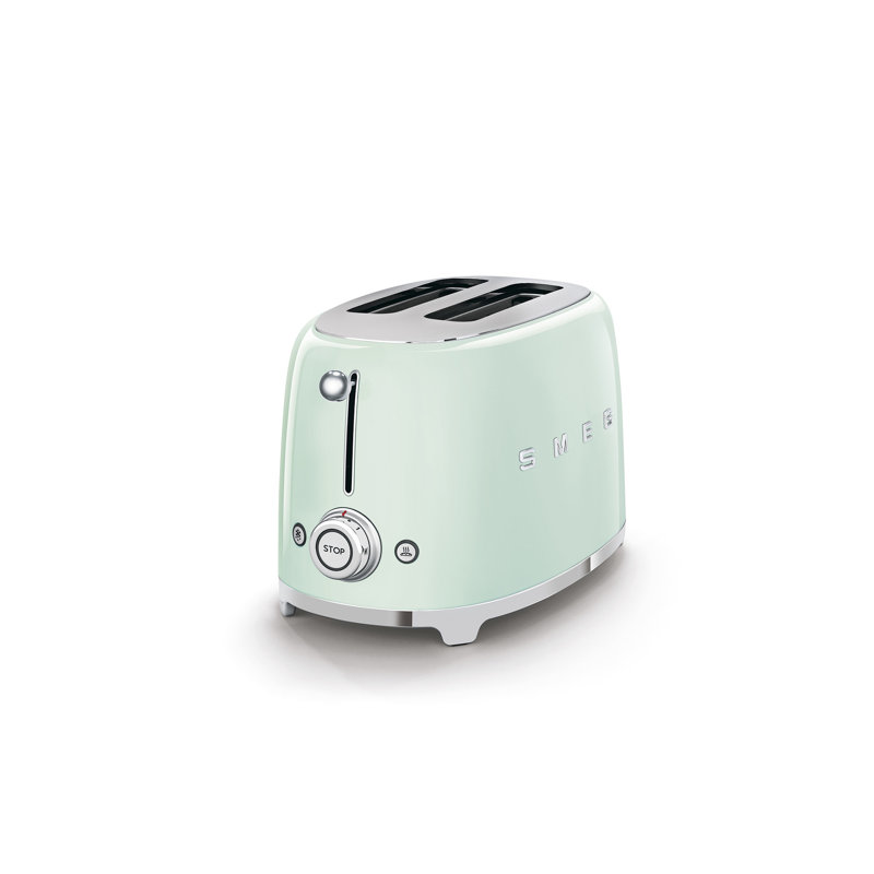 Smeg TSF01 50's Style Retro Two Slice Toaster, Pastel Green