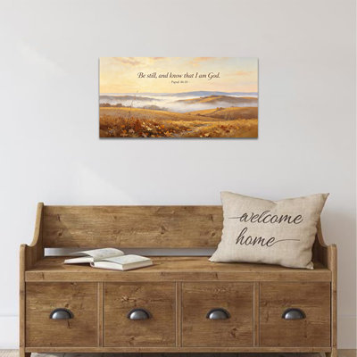  Art mural d'automne sur toile, peinture de paysage d'automne avec verset biblique, décoration murale chrétienne pour la chambre à coucher du salon, œuvre d'art de la galerie aux tons de terre sereine, prête à être suspendue, 20 po x 40 po