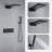 Fontana Florence Matte Black 3 Functions Wall Mount Rainfall Waterfall Shower System with Handheld Shower