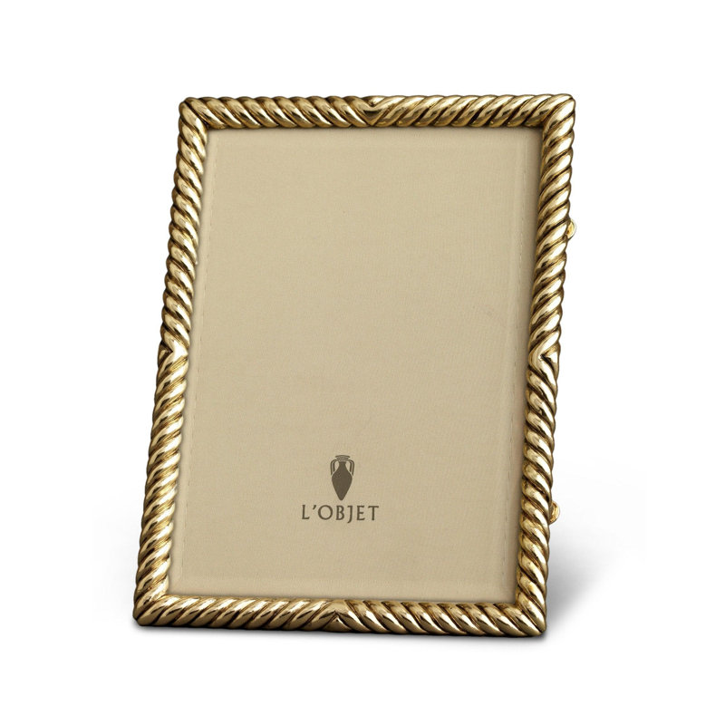 Deco Twist Frame, 5" W x 7" H, Gold, 24k Gold Plated