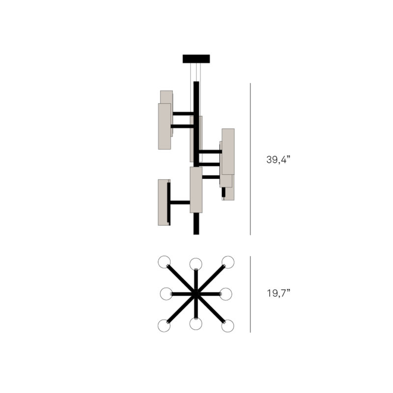 Lustre Note Note - DIMTRIAC DEL, Ivory White, Matte Black