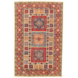 Canvello Multi Color Pak Super Kazak Lamb's Wool Rug 4' X 6'
