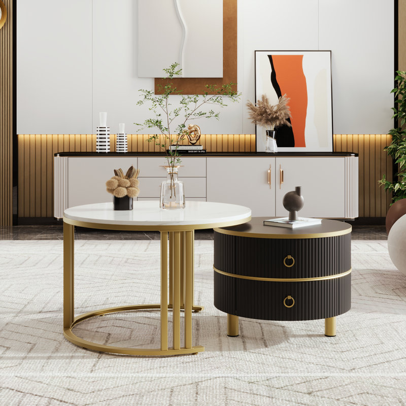 Coffee Table with Storage, Black
