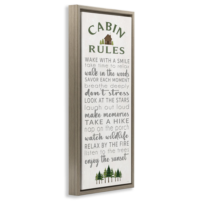 Cadre flottant Fun Rustic Rules, design par Seven Trees Design, Cadre flottant orme Montalcino, H 31 po x l 15 po