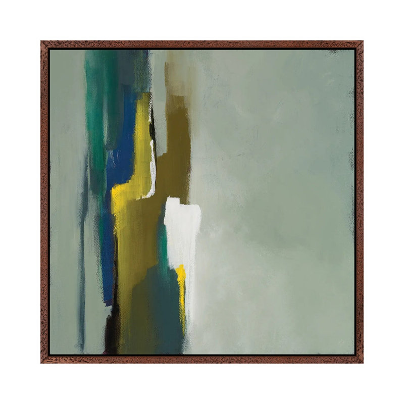 Tranquility I by Lanie Loreth - Painting on Canvas, 45.72cm H x 45.72cm W x 3.81cm D, Classic Brown Wood Floater Framed