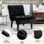 Fauteuil rembourré en velours avec dossier capitonné - Fauteuil noir élégant en mousse et finition résistantes-931712437