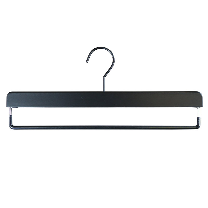 Cintre en bois antidérapant pour jupe / pantalons Mawa, Noir