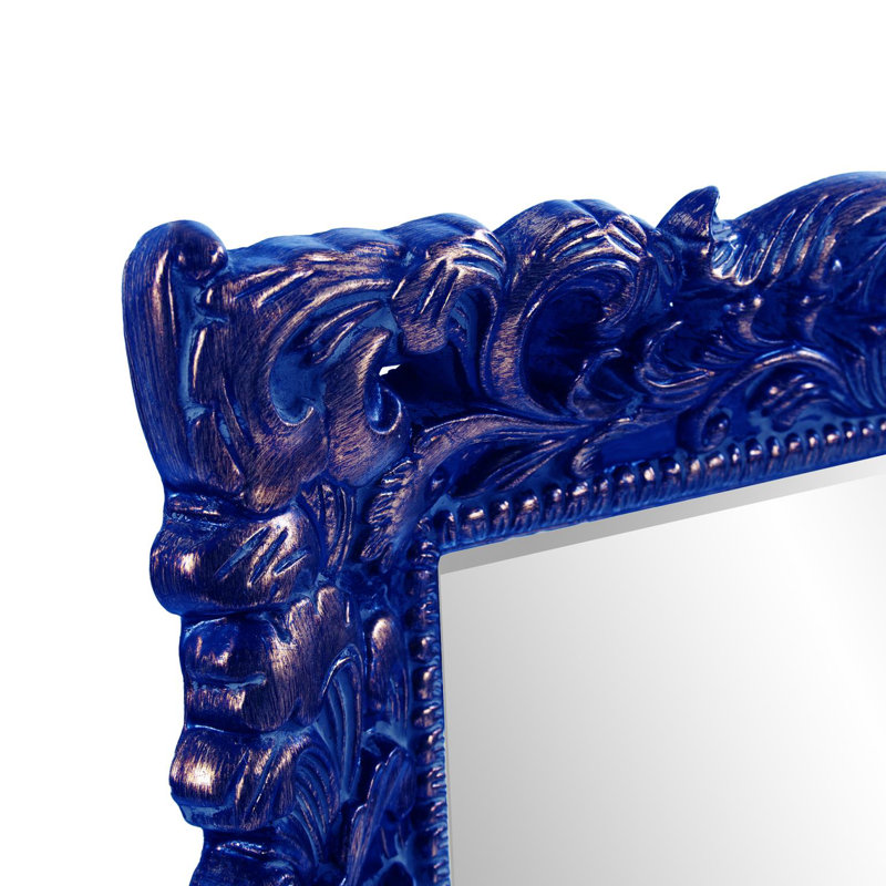 Luise Ornate Beveled Framed Accent Mirror, Royal Blue