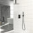 10 Inch Square, Ceiling Mount, Shower , Dual Heads, Matte Black, - Balanced Valve, 360 Adjustable, Rainfall, Easy Cleaning Function, Mounted, Scald All Necessary Parts
